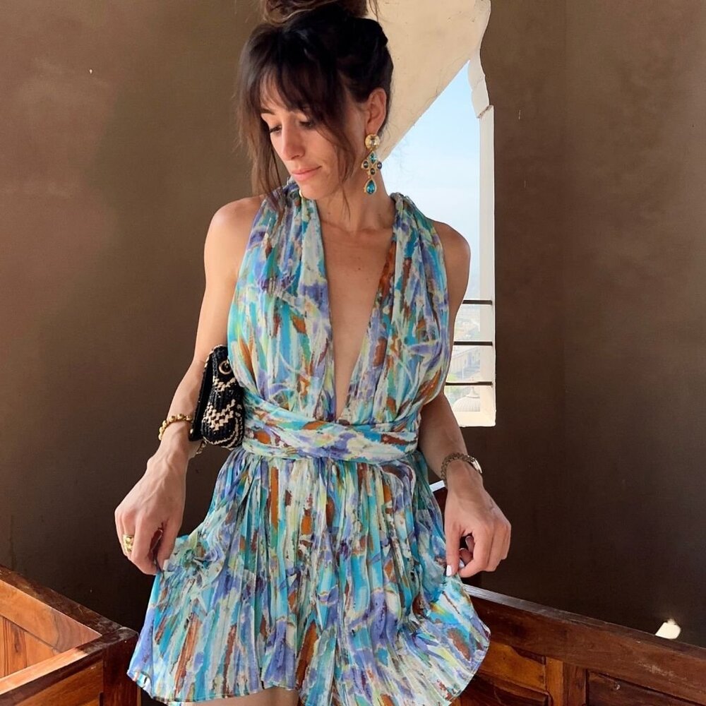 12th Tribe Bora Bora Abstract Romper Size LL